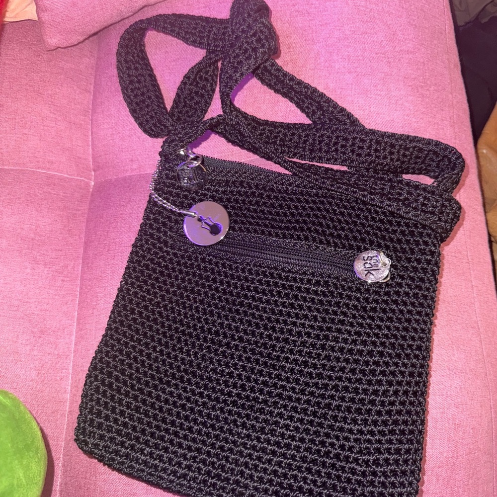 The Sak Black Crochet Crossbody Bag